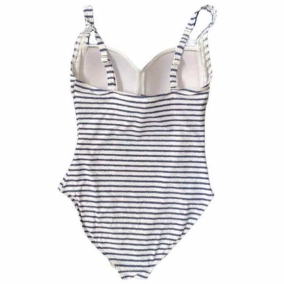 Nip tuck Striped Joanne Twist Front Design Tummy Control One Piece Pushup Suit - Picture 5 of 9